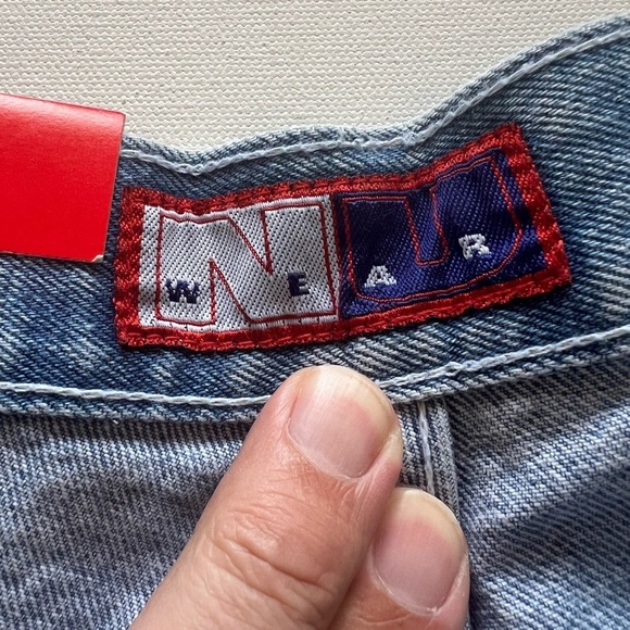 New 90s 80s Vintage BAGGY Cargo 38x30 Nu Wear Hip Hop Skateboard Lightwash Jeans - Picture 8 of 12